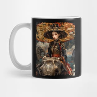 Vietnamese Girl Ride on Elephant with Umbrella Mug